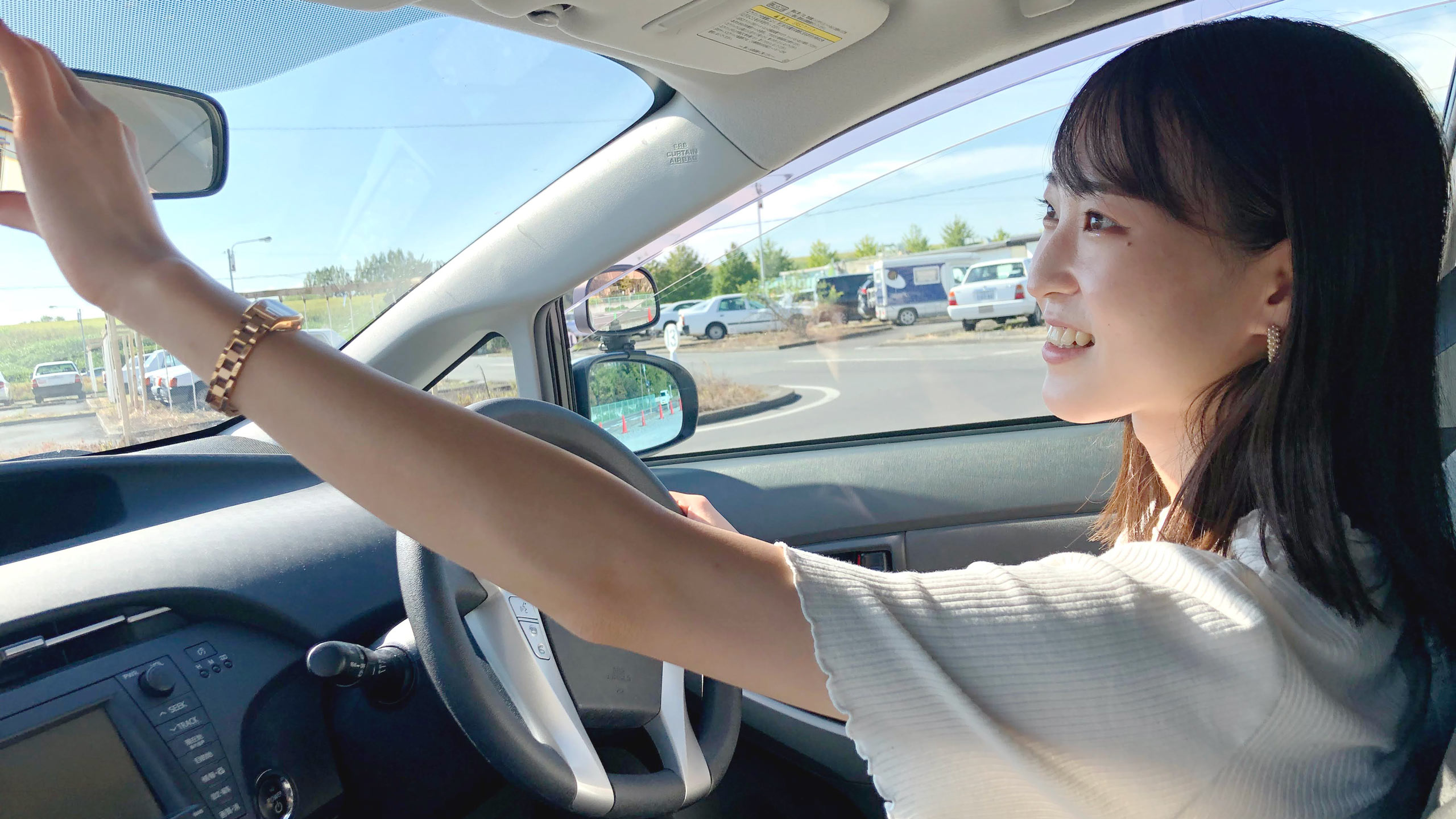 教習コース場内でレッスン風景